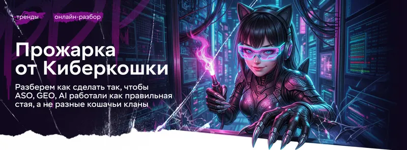 «Прожарка от Киберкошки» — online-разбор видимости приложений в сторах и AI-поиске